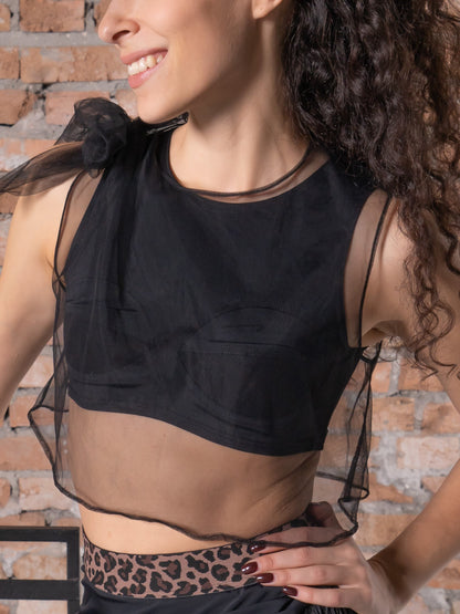 Loose Fit Net Crop Top