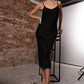 Midi Body-Fit Dress with a Draped Back