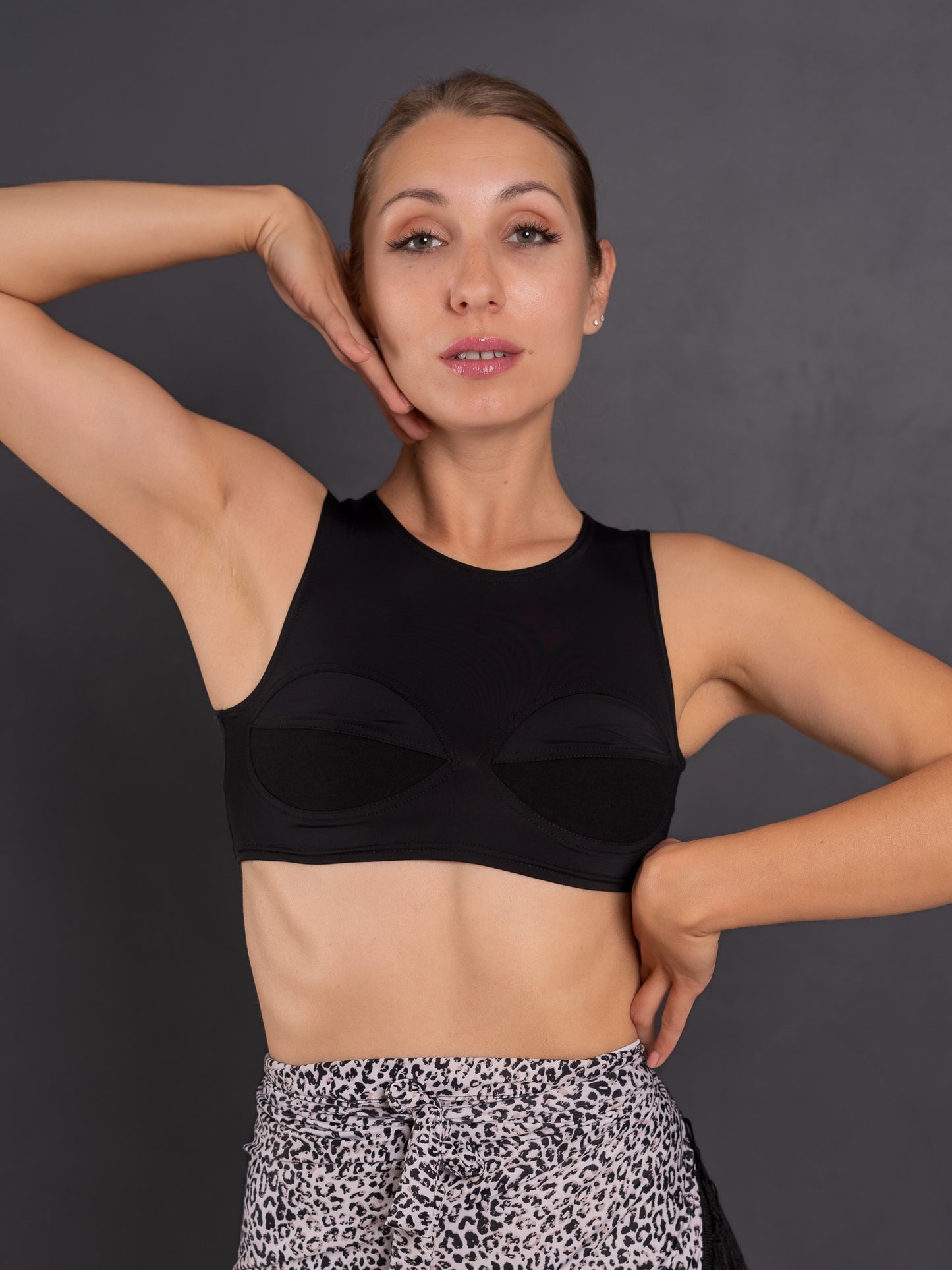 Crop Top with Decorative Stitching