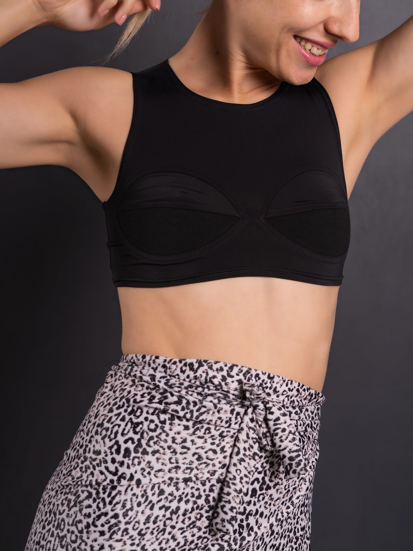 Crop Top with Decorative Stitching